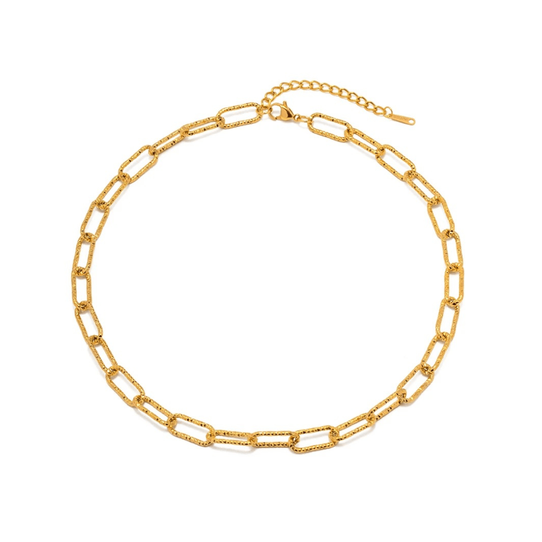 Textured Paperclip Necklace - ILLUSIVE JEWELS
