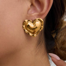 Thea Gold Heart Stud Earrings
