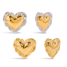 Thea Gold Heart Stud Earrings