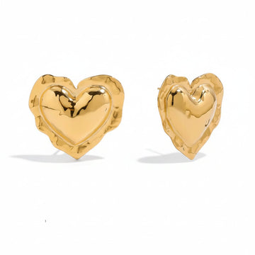 Thea Gold Heart Stud Earrings