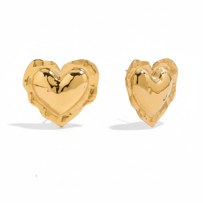 Thea Gold Heart Stud Earrings