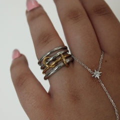 Zola Mixed Metal Stack It Ring - ILLUSIVE JEWELS USA